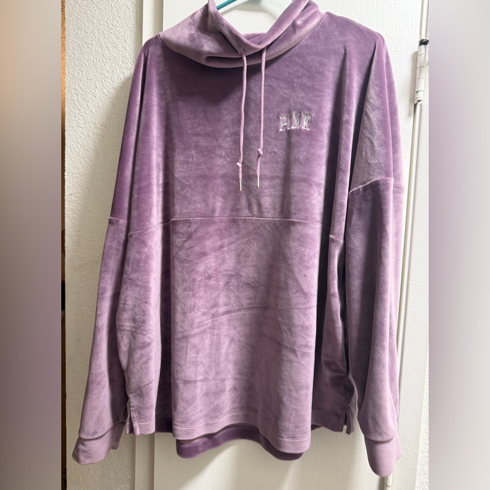 PINK Victoria's Secret Lavender Velour Sweatshirt-XL